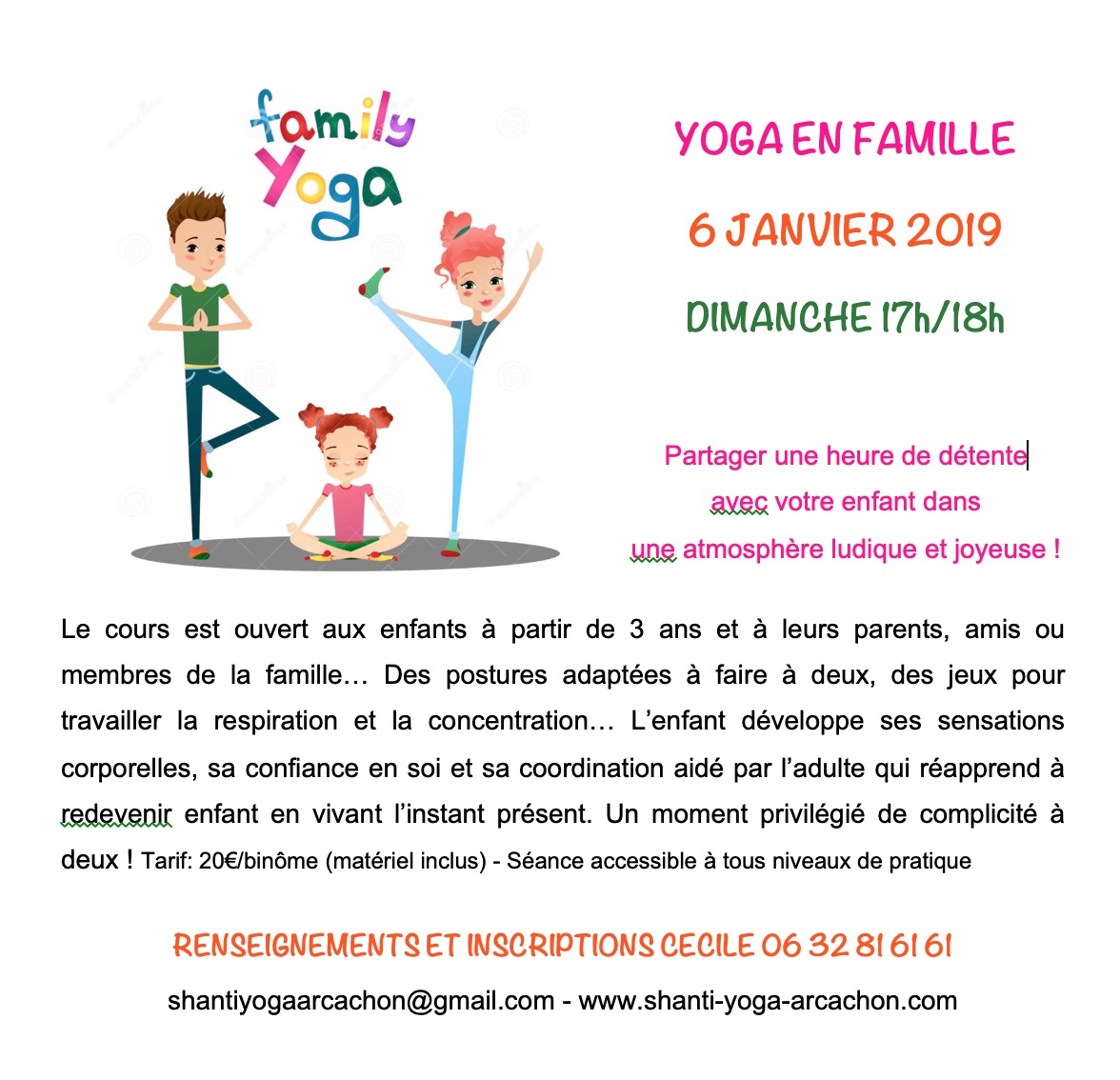 PRATIQUE DU YOGA EN FAMILLE À ARCACHON