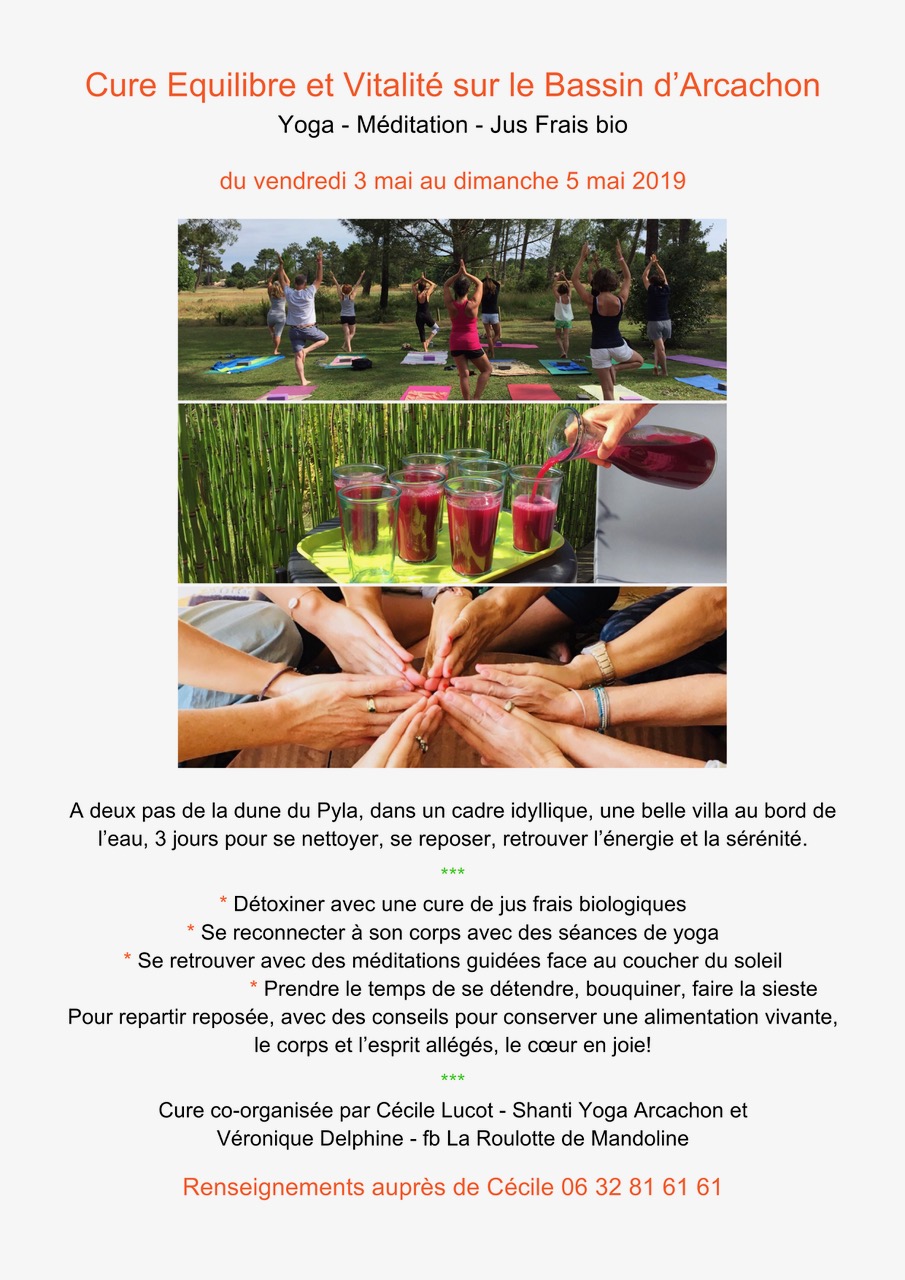 cure vitalité détox yoga au pyla sur mer